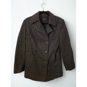 Express Wool Blend Peacoat Jacket Women’s Size 5/6 Charcoal Gray Double Breasted